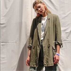 Free People Charly Blazer Army Green size XS